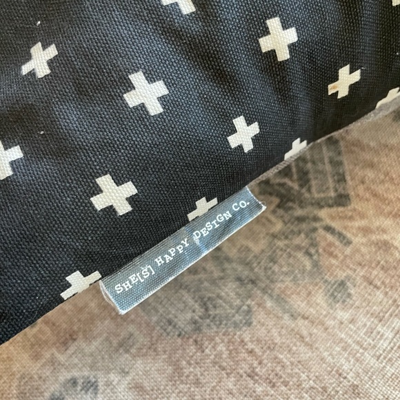 She’s Happy Design Co Black & White Accent Pillow - Picture 3 of 4